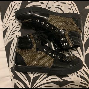 NWOT Gold Sparkle Hightops